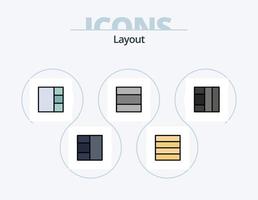 Layoutlinie gefüllt Icon Pack 5 Icon Design. . Layout. vektor