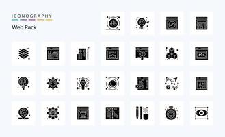 25 Web Pack Solid Glyph Icon Pack vektor