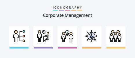 Corporate Management Line gefüllt 5 Icon Pack inklusive Effizienz. Diagramm. Netzwerk. Person. gefeuert. kreatives Symboldesign vektor