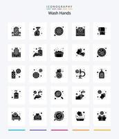 Creative Wash Hands 25 Glyph Solid Black Icon Pack wie Virus. medizinisch. Virus. Datei. Blut vektor