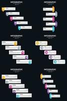 Verleihen Sie Ihrer Präsentation mit unserem Vektor-6-Infografik-Paket eine professionelle Note. vektor
