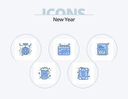 neues Jahr blau Icon Pack 5 Icon Design. VIP. Karte. Neujahr. Feier. Datum vektor
