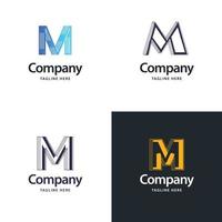 brev m stor logotyp packa design kreativ modern logotyper design för din företag vektor