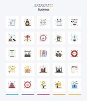 Creative Business 25 Flat Icon Pack wie Strategie. Verbraucher. Sozial. Geschäft. Erwerb vektor