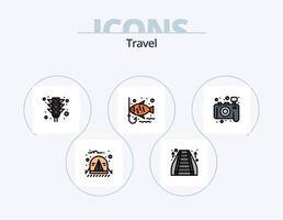 Reiselinie gefüllt Icon Pack 5 Icon Design. fünf. Navigation. Glocke. GPS. Service vektor