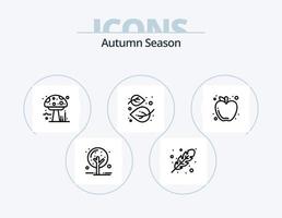 Herbstlinie Icon Pack 5 Icon Design. Jahreszeit. botanisch. Weinberg. Herbst. Natur vektor