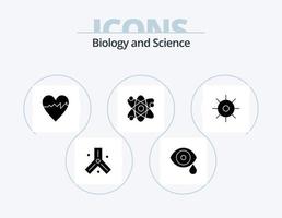 Biologie-Glyphen-Icon-Pack 5 Icon-Design. Labor. Atom. Tropfen. bio. Wissenschaft vektor