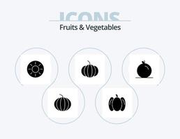 obst und gemüse glyph icon pack 5 icon design. . . Kiwi. Zellstoff. Frucht vektor