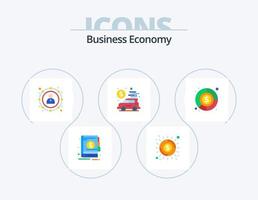 Economy Flat Icon Pack 5 Icon-Design. Wirtschaft. Geld. Banken. Wirtschaft. Banken vektor