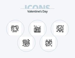 Valentinstag Linie Icon Pack 5 Icon Design. Liebe. Liebe. Liebe. Lebensstil. Datum vektor