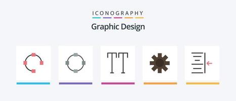 design platt 5 ikon packa Inklusive . text. text. indrag. kreativ ikoner design vektor