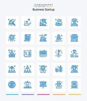 Creative Business Startup 25 Blue Icon Pack wie Auszeichnung. Tasse. Geschäft. vergeben. Flagge vektor