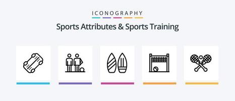 sporter attribut och sporter Träning linje 5 ikon packa Inklusive häst. gymnastik. vänner. man. gymnastik. kreativ ikoner design vektor