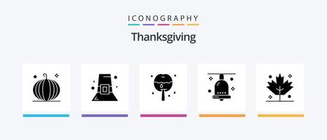 Thanksgiving Glyph 5 Icon Pack inklusive Thanksgiving. Weihnachten. das Erntedankfest. Feier. Thanksgiving-Symbol. kreatives Symboldesign vektor