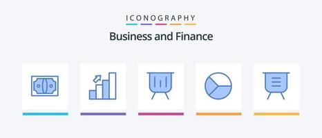 finansiera blå 5 ikon packa Inklusive grafiska. Diagram. statistik. företag. prestanda. kreativ ikoner design vektor