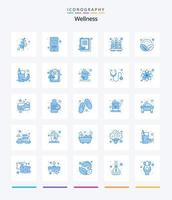 kreativ wellness 25 blå ikon packa sådan som spa. löv. urklipp. bricka. avslappning vektor