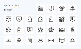 25 Sicherheitslinien-Icon-Pack vektor