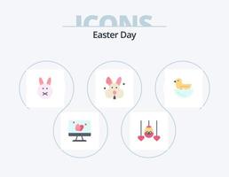 Ostern Flat Icon Pack 5 Icon Design. . bynny. . Ei vektor