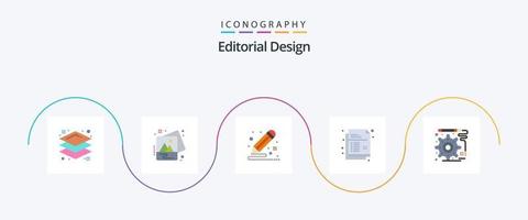 Editorial Design Flat 5 Icon Pack inklusive Entwicklung. Bleistift. kreativ. Zeichnung. kreativ vektor