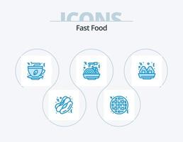 Fast Food blau Icon Pack 5 Icon Design. . . Fastfood. schnell. schnell vektor