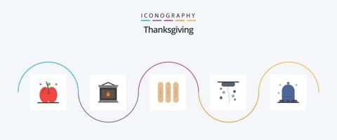 Thanksgiving Flat 5 Icon Pack inklusive Thanksgiving. Herbst. Fall. geben. Korkenzieher vektor