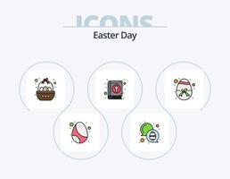 påsk linje fylld ikon packa 5 ikon design. mat. påsk. påsk. firande. påsk vektor