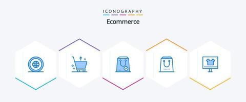 E-Commerce 25 blaues Icon Pack inklusive Paket. Handel. aus. besorgen. Paket vektor