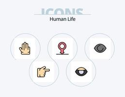 mit menschlicher Linie gefülltes Icon-Pack 5-Icon-Design. Gesicht. Minus. Benutzer. menschlich. Körper vektor