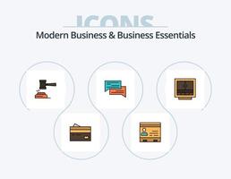 modernes Business und Business Essentials Linie gefüllt Icon Pack 5 Icon Design. Netz. Unternehmen. Anmerkungen. Geschäft. Webseite vektor