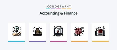 bokföring och finansiera linje fylld 5 ikon packa Inklusive finansiera. handla. bankverksamhet. garanti. avtal. kreativ ikoner design vektor