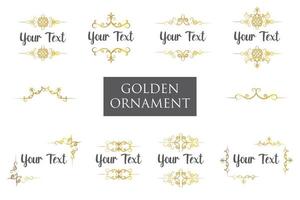 Satz florale goldene Ornamentkollektion vektor