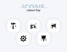 Labor Day Glyph Icon Pack 5 Icon Design. . Megaphon. Hammer. bekannt geben. Werkzeug vektor