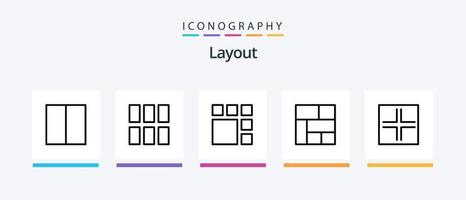 Layoutlinie 5 Icon Pack inklusive . Linien. Collage. Layout. Netz. kreatives Symboldesign vektor