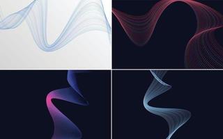 Wave Curve Abstract Vector Background Pack für ein professionelles und sauberes Design