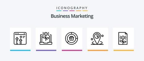 Business Marketing Line 5 Icon Pack inklusive Investition. Geschäft. finanziell. Zahlung. Graph. kreatives Symboldesign vektor