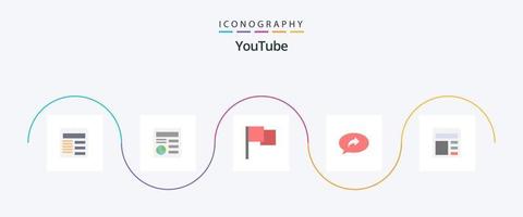 Youtube Flat 5 Icon Pack inklusive ui. dokumentieren. Basic. Rechts. Plaudern vektor