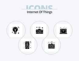 Internet der Dinge Glyphen-Icon-Pack 5 Icon-Design. . Netzwerk. Innovation. W-lan. Internet vektor