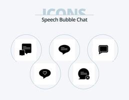 Chat-Glyphen-Icon-Pack 5 Icon-Design. . Gespräch. Nachricht vektor