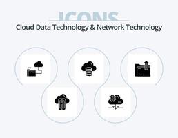 Cloud-Datentechnologie und Netzwerktechnologie Glyph Icon Pack 5 Icon Design. Dakoment. Dollar. Wolke. Geld . Wolke vektor