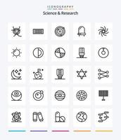 Creative Science 25 Gliederungs-Icon-Pack wie Wissenschaft. helios. Planeten. Universum. Galaxis vektor
