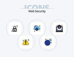webb säkerhet linje fylld ikon packa 5 ikon design. förlust. data. säkerhet. mobil data. säkerhet vektor