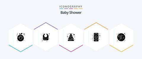 Babyparty-Icon-Pack mit 25 Glyphen, einschließlich . sexuell. Pyramide. Baby. Spielzeug vektor
