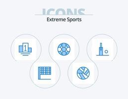 Sport blau Icon Pack 5 Icon Design. . Fußball. . Sport vektor