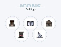 Gebäude Linie gefüllt Icon Pack 5 Icon Design. Moschee. Historisches Gebäude. Moschee. Gebäude. Schaufenster vektor