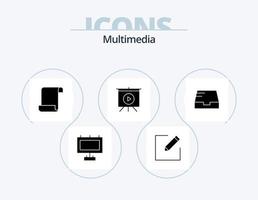 multimedia glyf ikon packa 5 ikon design. . . manus. brevlåda. inkorg vektor