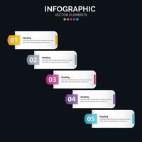 5 alternativ infographics diagram årlig Rapportera webb design företag begrepp steg eller processer vektor