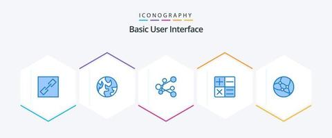 grundläggande 25 blå ikon packa Inklusive . dela med sig. . nätverk vektor
