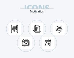 Motivationslinie Icon Pack 5 Icon Design. . Gleichwertigkeit. Motivation. Balkenwaage. Blatt vektor