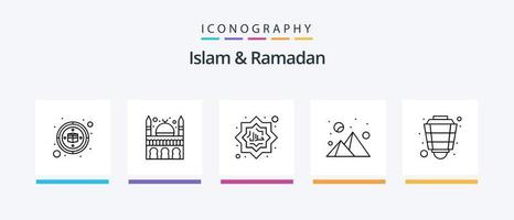 islam och ramadan linje 5 ikon packa Inklusive muslim. dekoration. moln. muslim. religion. kreativ ikoner design vektor