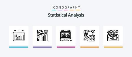 Statistische Analyse Zeile 5 Icon Pack inklusive Statistik. Daten. Analyse. Geschäft. Einstellung. kreatives Symboldesign vektor